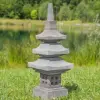 Product image 5 of the product “Japanese style Garden Lantern, made from Andesit Stone. Multipart. 90 cm Height, Roof is 30 cm width. ”